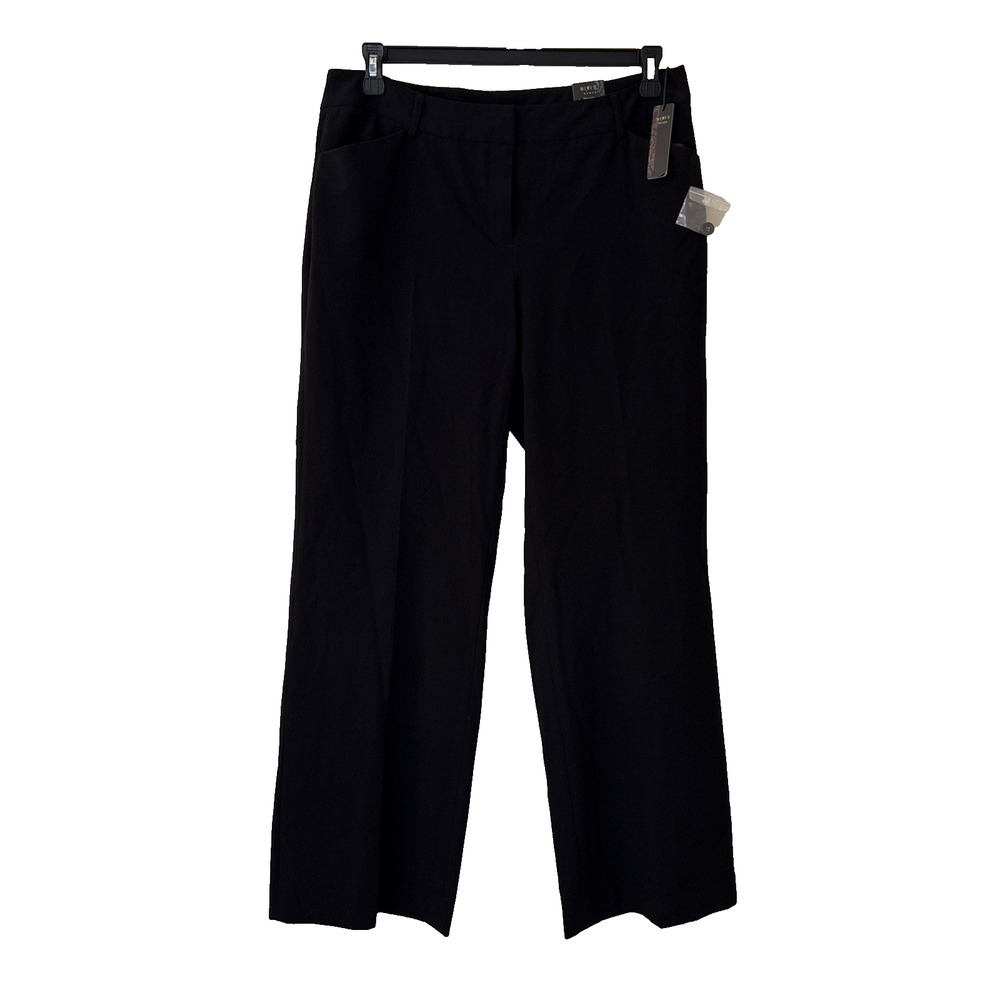 Mix It Women's Black Slacks Trousers Pants Hook & Eye Zip Dressy, Size 14W NEW